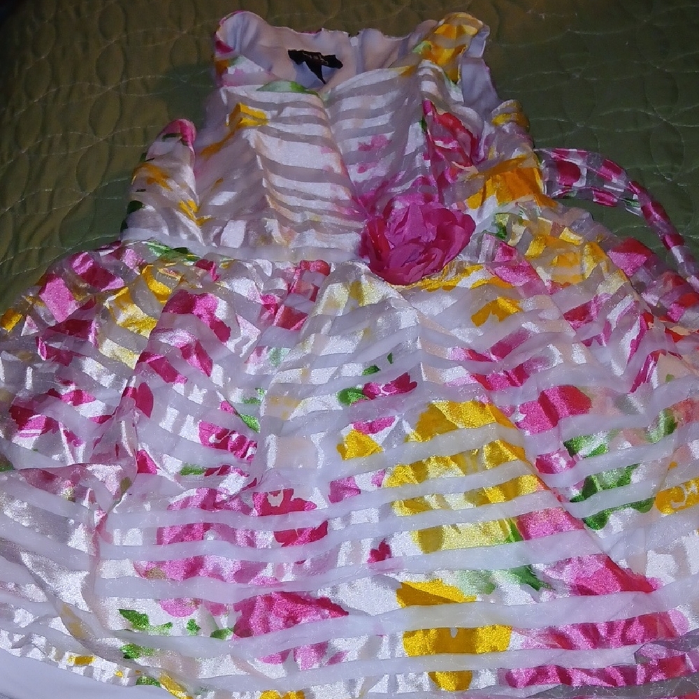 Colorful Striped Kids Costume Dress